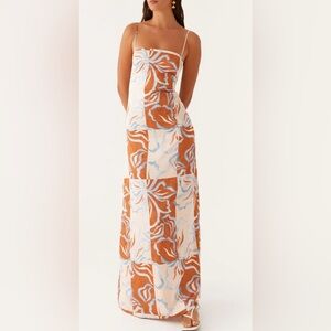 Peppermayo Aster Bloom Maxi Dress Orange Size 4 NWT IN PACKAGE